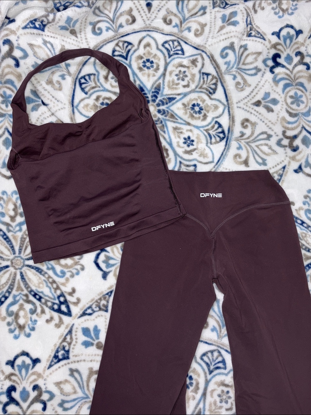 Brown Women’s Flare Leg Jumpsuit Set - Picture 4 of 4